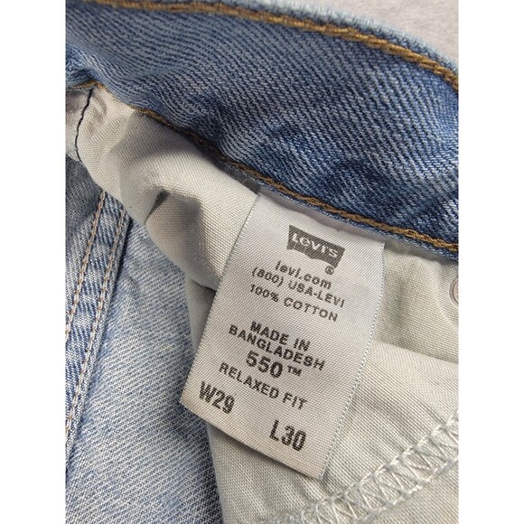 Levis 550 Jeans Mens 29x30 (26x29) Baggy Straight Mid Distressed Cotton Thrashed - Picture 15 of 16